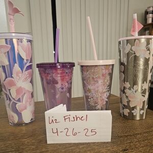 Floral and Metallic Tumbler Set